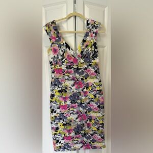 London Times Floral Tiered Dress - Size 12